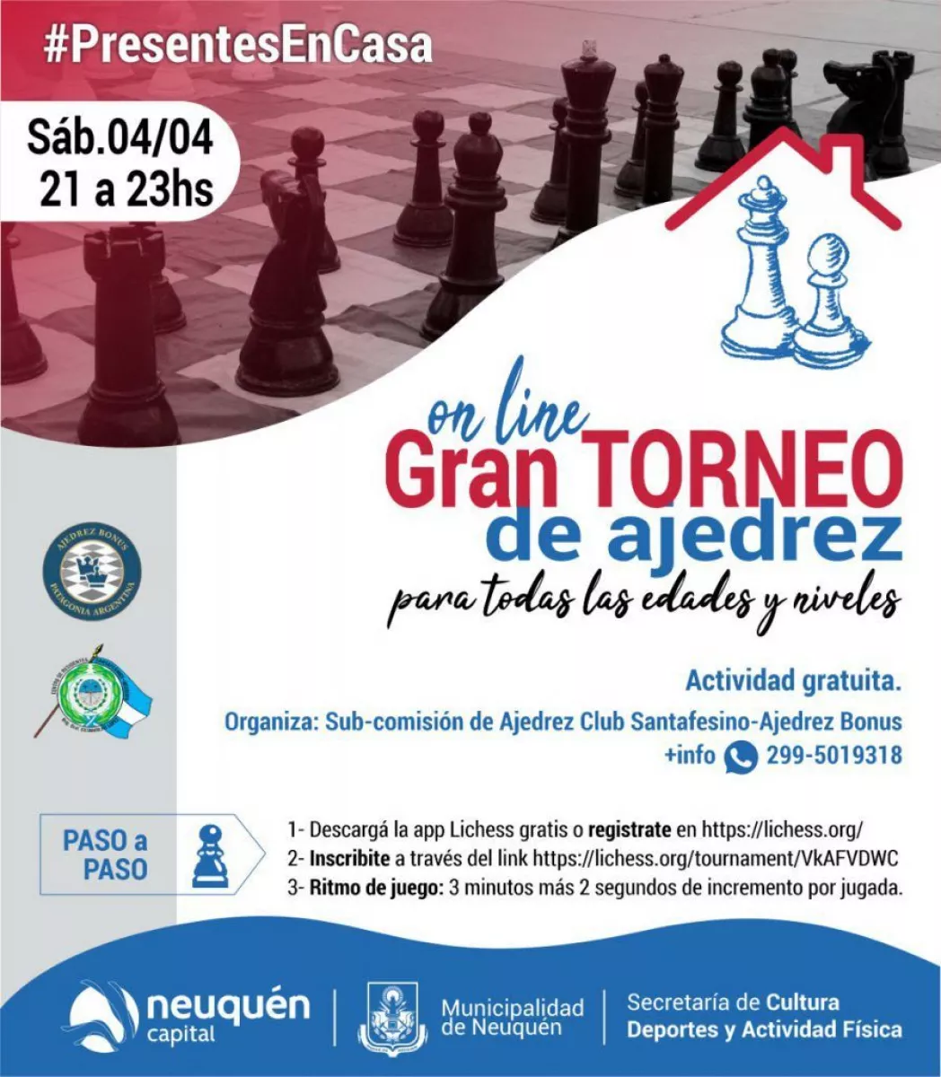 Participá del torneo neuquino de Ajedrez online gratuito, Neuquén Al  Instante